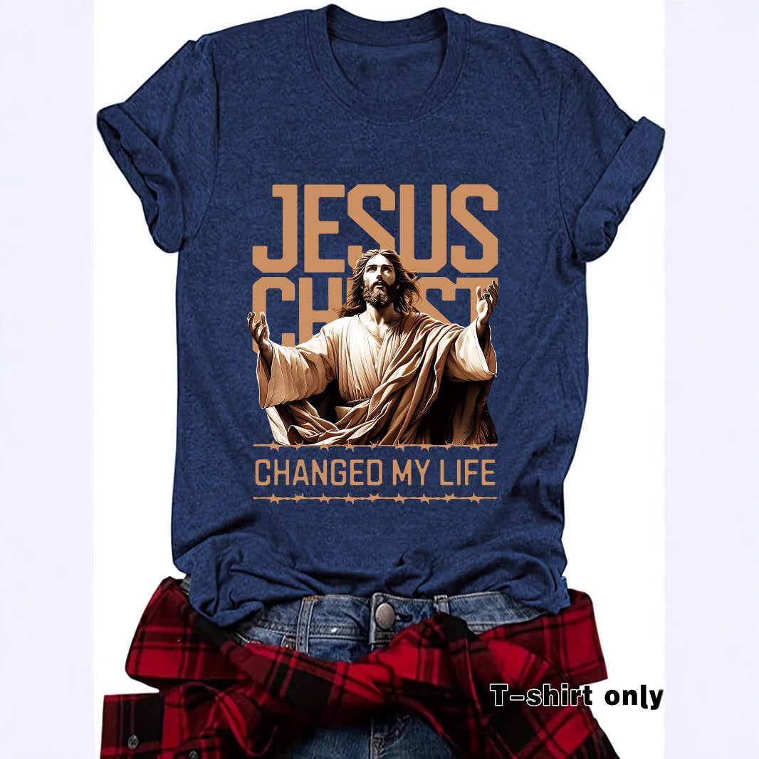 Camiseta com estampa de Jesus