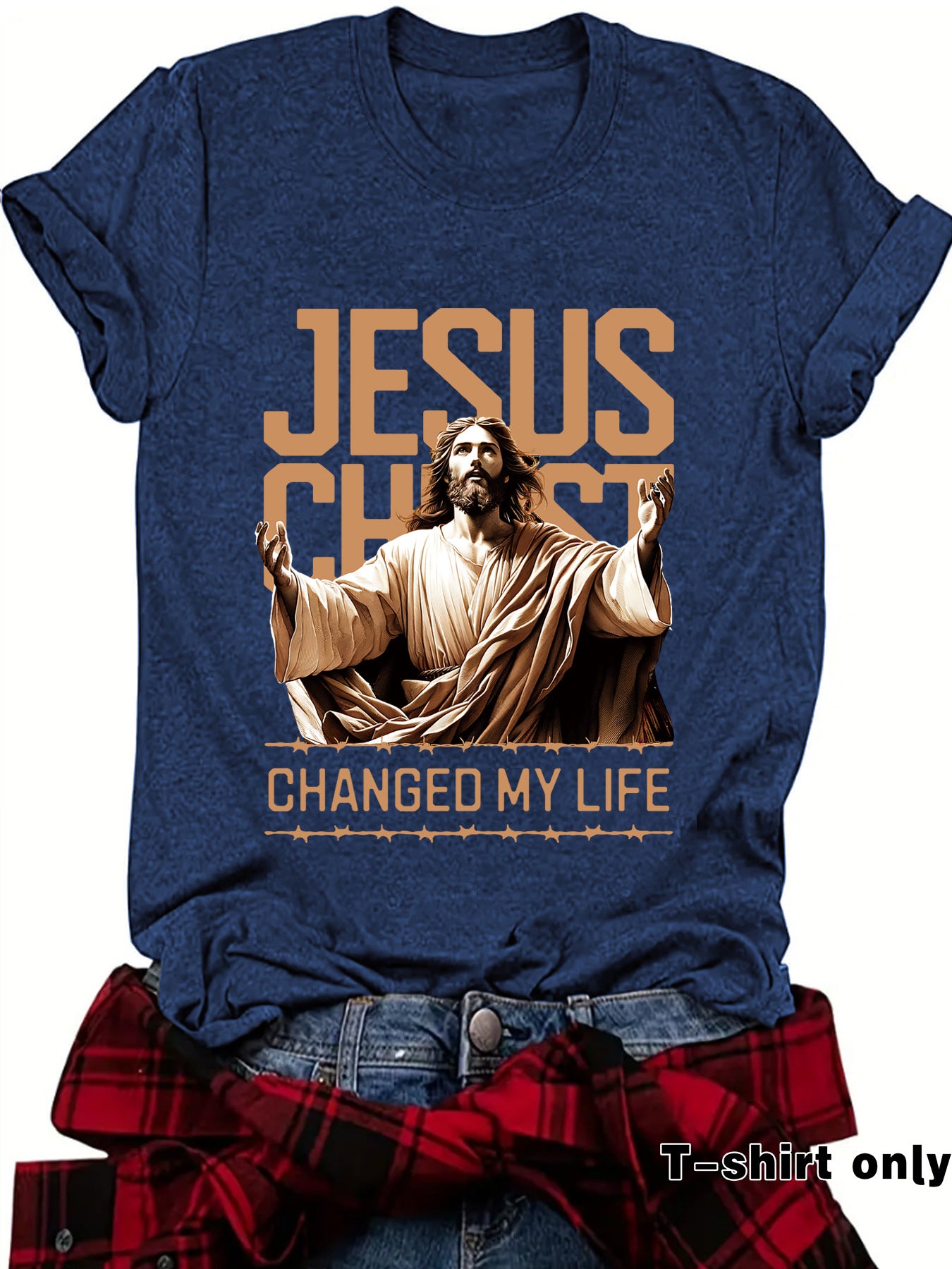 Camiseta com estampa de Jesus