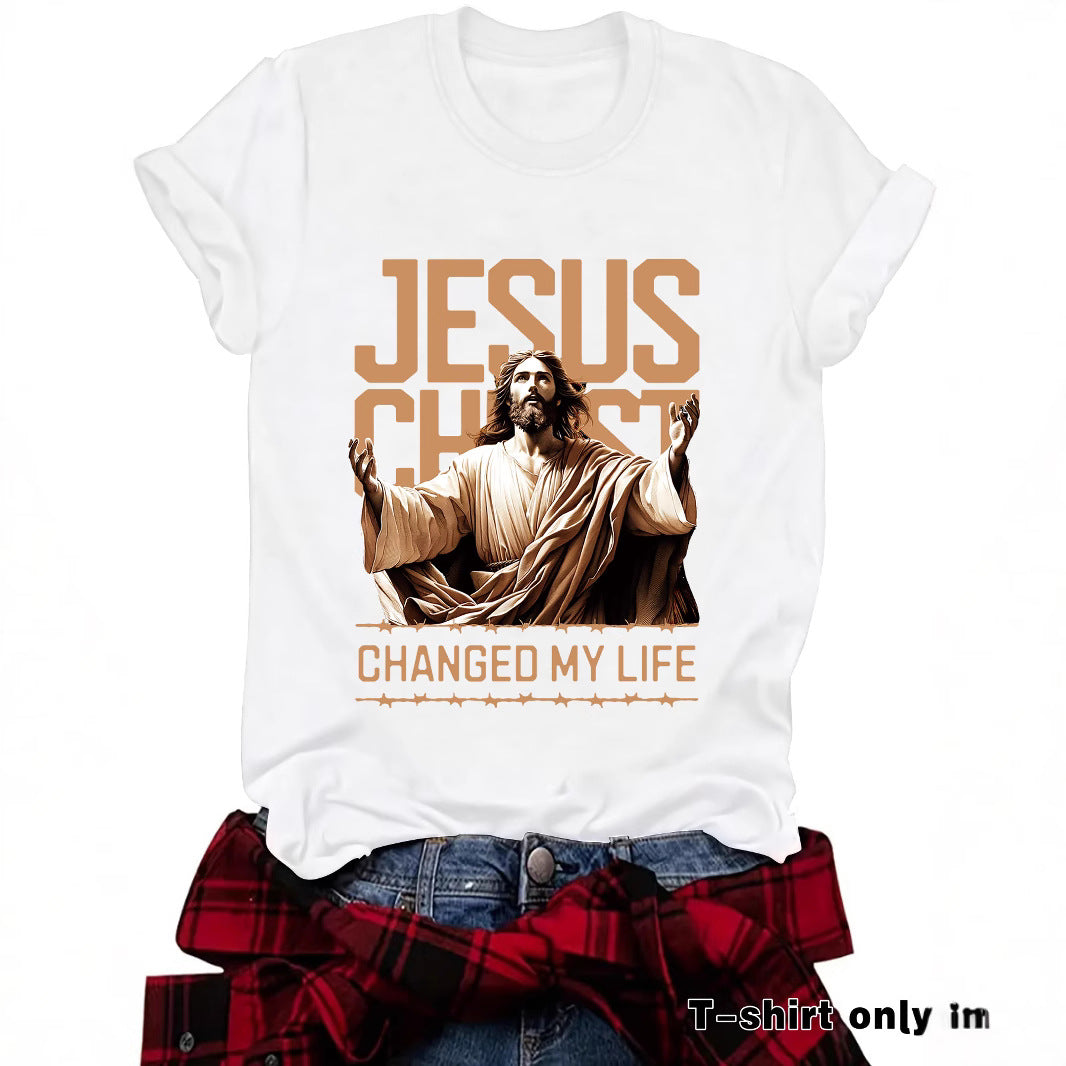 Camiseta com estampa de Jesus