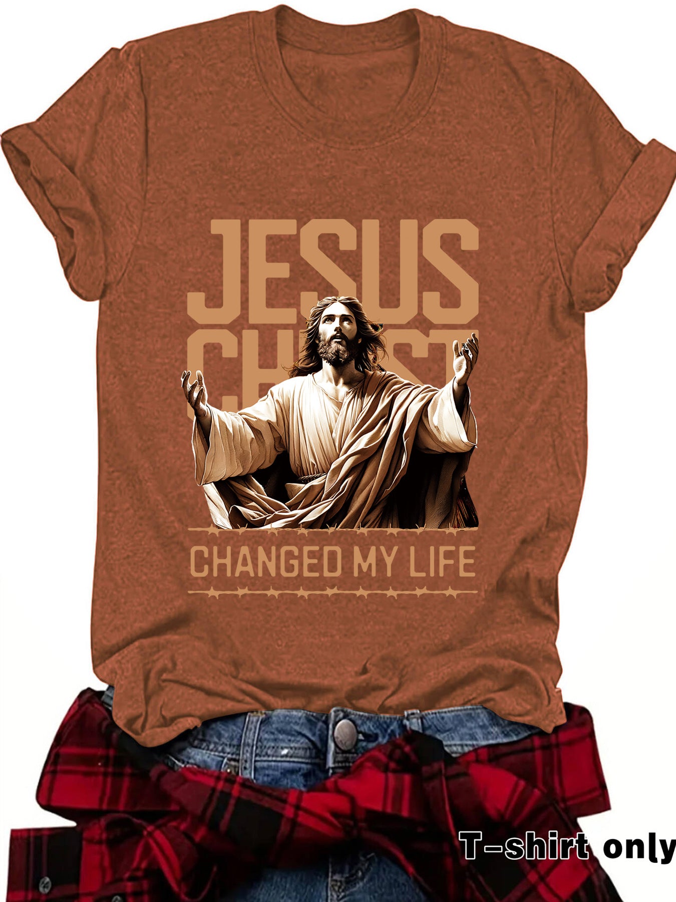 Camiseta com estampa de Jesus