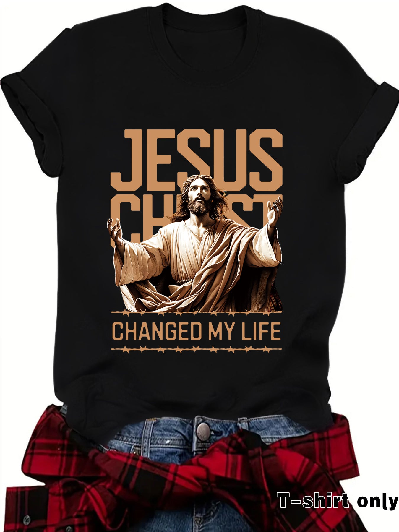Camiseta com estampa de Jesus