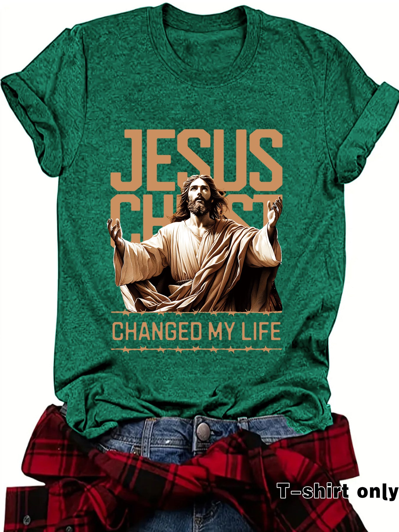 Camiseta com estampa de Jesus