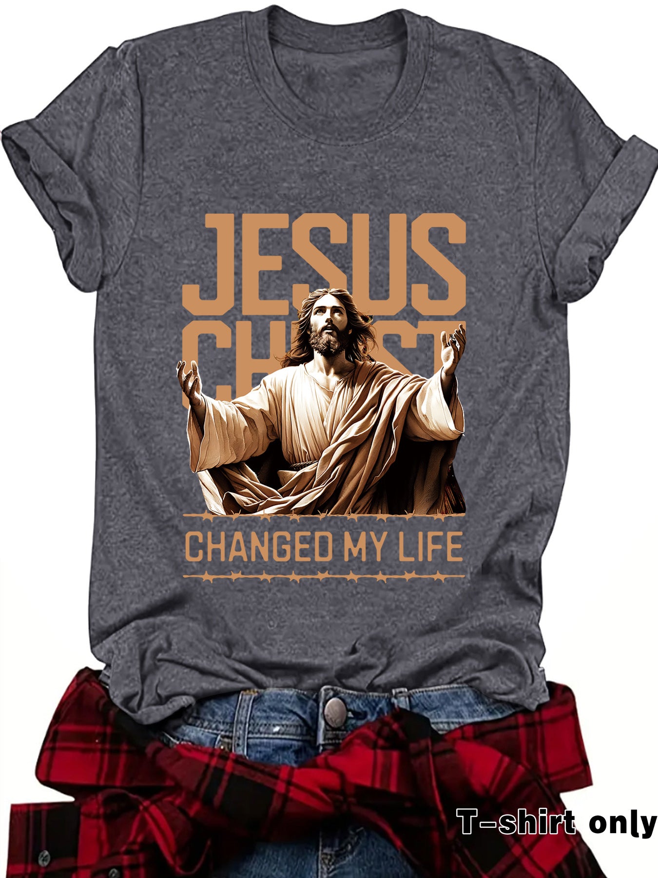 Camiseta com estampa de Jesus