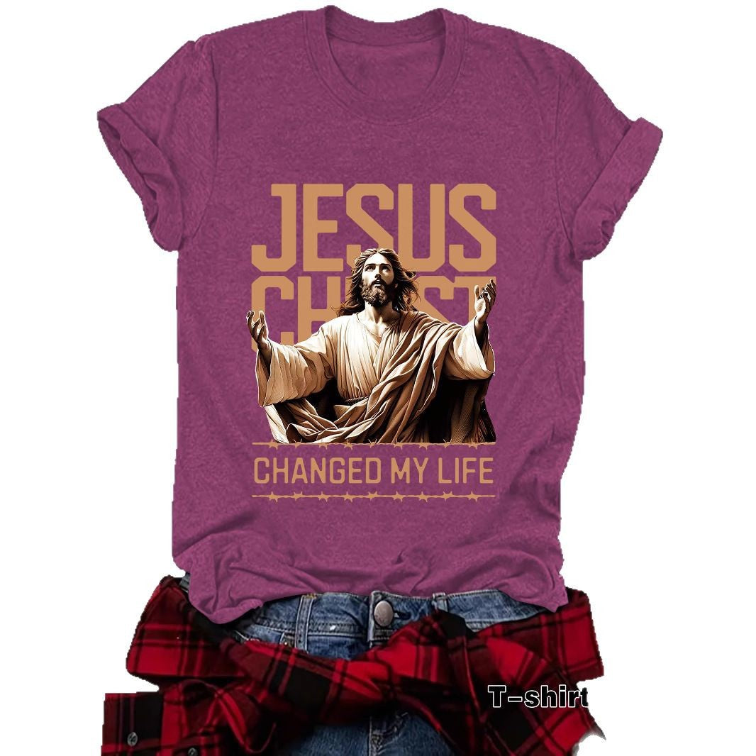 Camiseta com estampa de Jesus